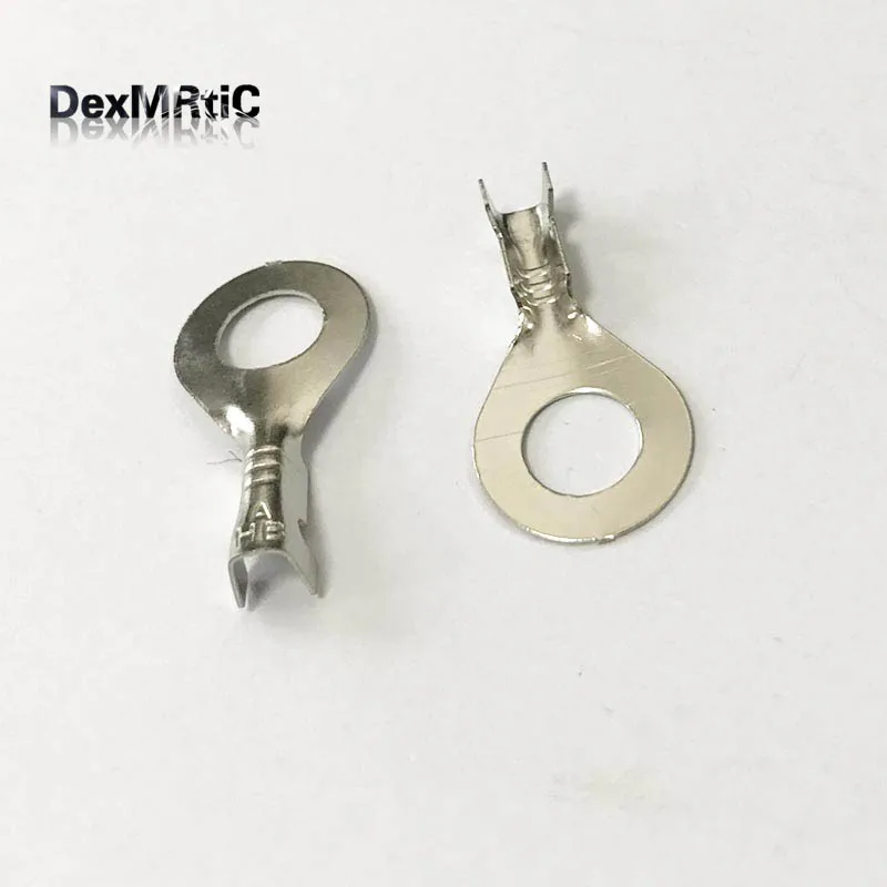 

50pcs terminal connector copper 6mm hole diameter Ring Fork type Circular Splic Wire Naked Connector NEW