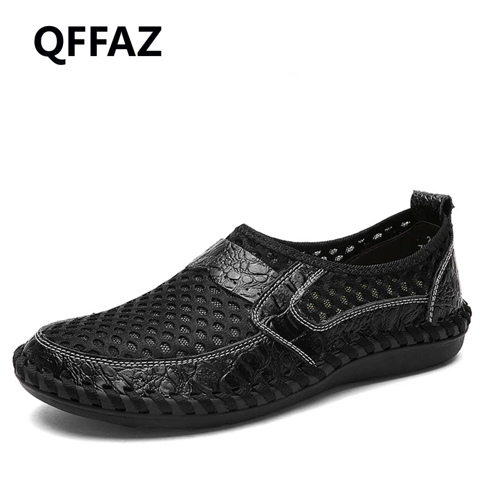 QFFAZ/Летняя дышащая обувь из сетчатого материала мужская повседневная