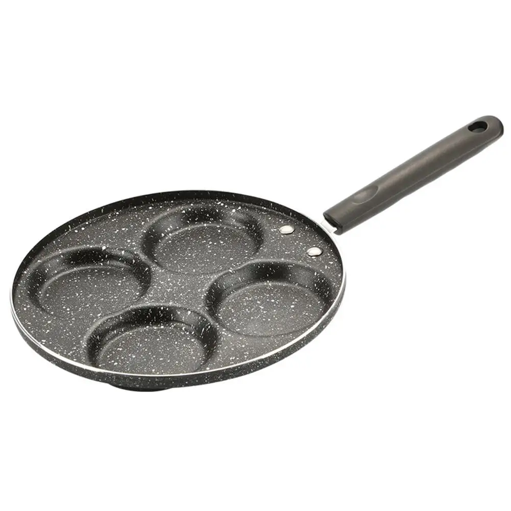 Yfashion Meifan Stone Egg Hamburg Non-stick Dumpling Frying Pan Mould Three-hole Dumpling-Black |