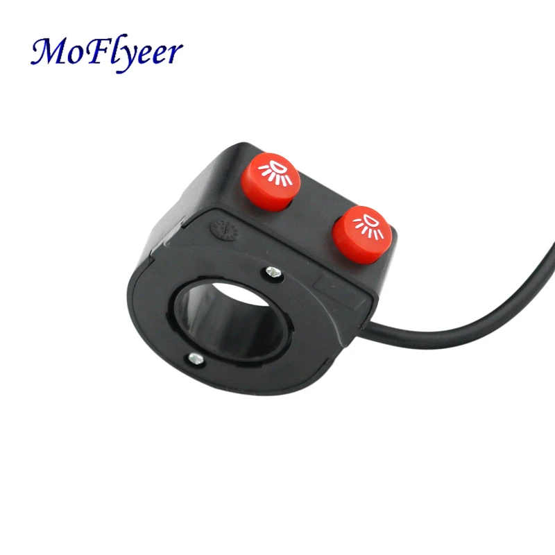 MoFlyeer 7/8'' 22mm Motorcycle Bike Handlebar On Off Button Head Spot Fog Light Switch  - buy with discount