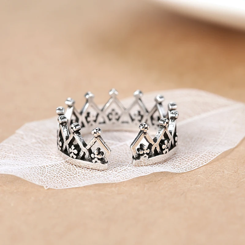 Поставка тайский серебряный Королевская корона король королева палец кольцо для