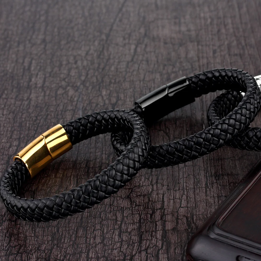 Титан Нержавеющая сталь браслет Для мужчин Jewelry Винтаж подарок мода черной