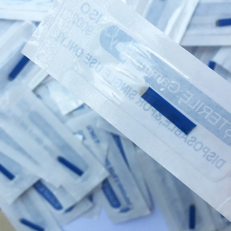 50 шт. иглы для перманентного макияжа Перманентный макияж бровей Tebori 18 штырьков