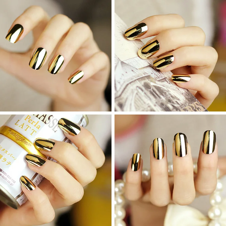 Metal Nail Stickers Nail Tools Nail Patch Silver Plated Metal Sticking To Import Fake Fingernails Nail Tips Sale