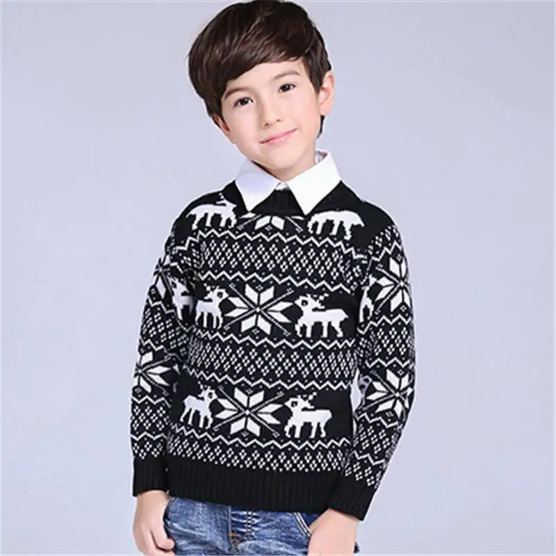 От 1 до 15 лет осенне зимний свитер для мальчиков и девочек Пуловер Одежда детей