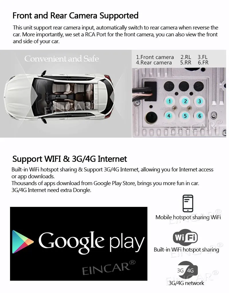 Android 6.0 4 Core 7" Car Stereo 2Din GPS Navigation Radio Player In Dash Headunit NO-DVD Video Bluetooth WiFi+Wireless Camera |