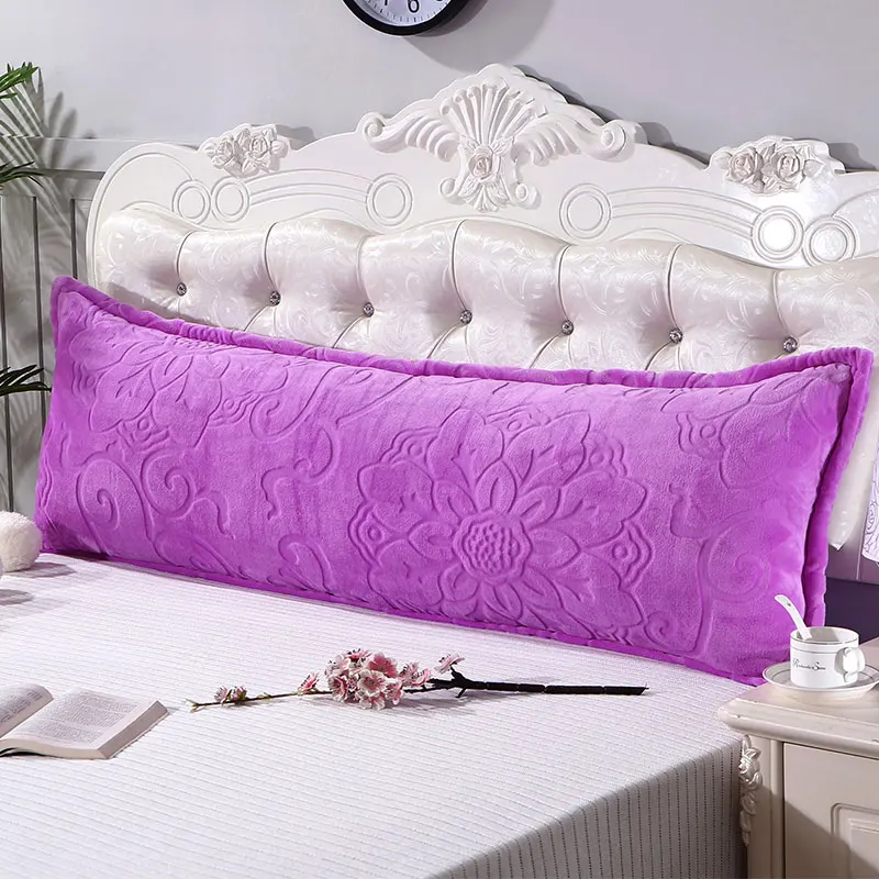 

320g Carving Flannel Pillowcase 120cm 150cm 180cm long pillow cover red blue Double One Piece #432