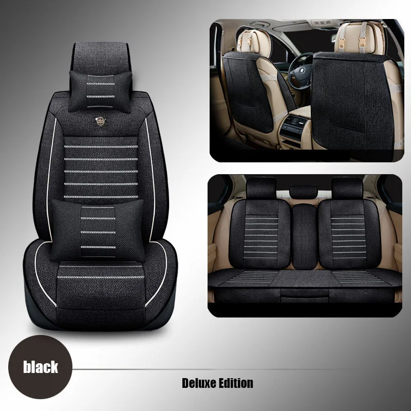 

2017 New High quality linen car seat cover Front & Rear Complete Set Universal Seat cushion Car styling Automobiles Seat Cover