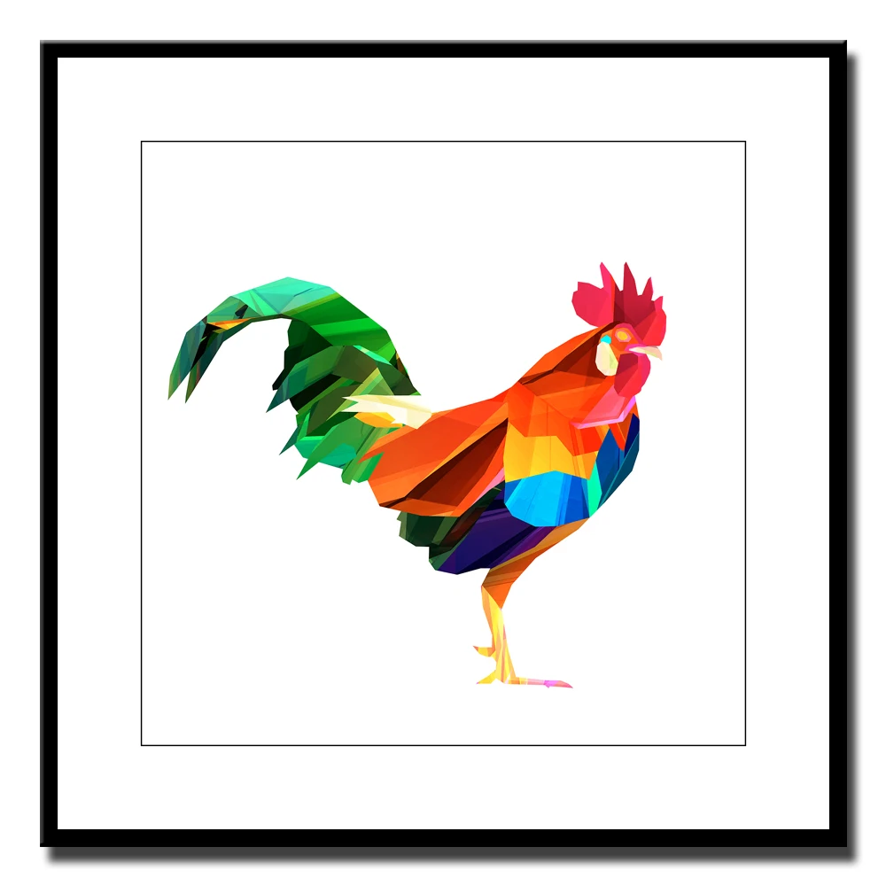 

1 шт. абстрактная Геометрическая курица Холст Искусство Печать постер настенные картины для гостиной украшение дома без рамки LZ424