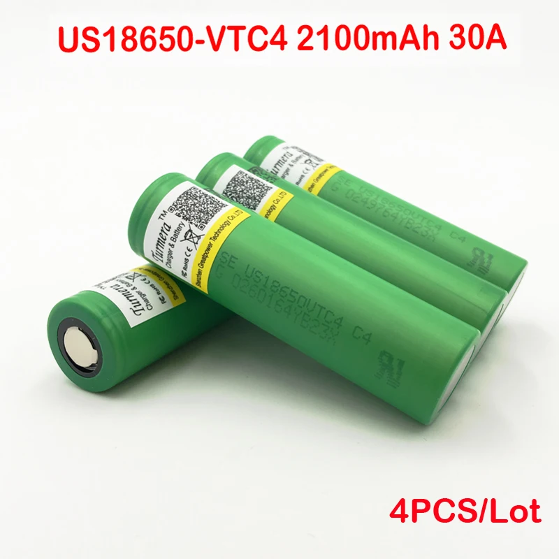 100% Original 3.6V 18650 VTC4 2100mAh High drain 30A battery US18650VTC4 Electronic cigarettes 20A Rechargable | Электроника
