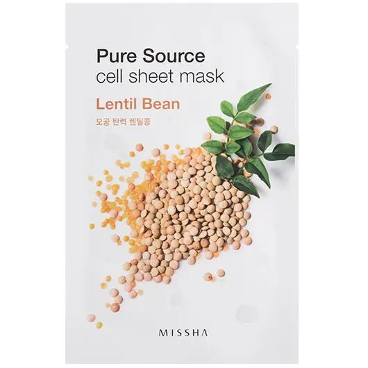 Lentil bean 1pcs 100 маска для лица из Кореи, маска для ухода за кожей, увлажняющая отбеливающая маска для лица MISSHA, 1 шт - Цвет: Lentil bean 1pcs