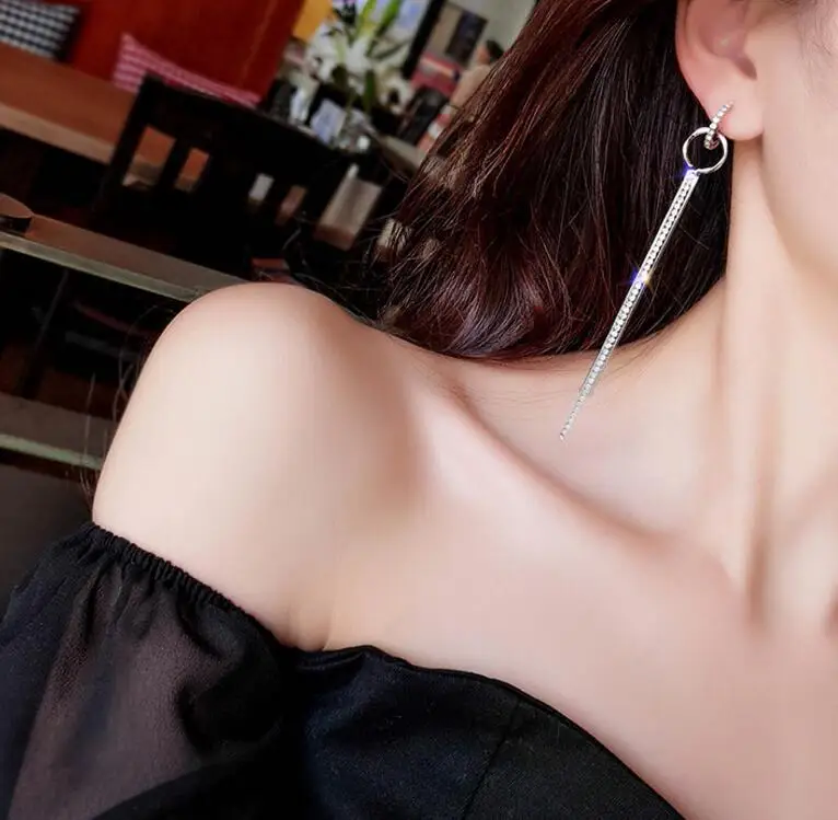 Блестящие золотистые/Серебристые массивные серьги сплав стразы круги кисточки