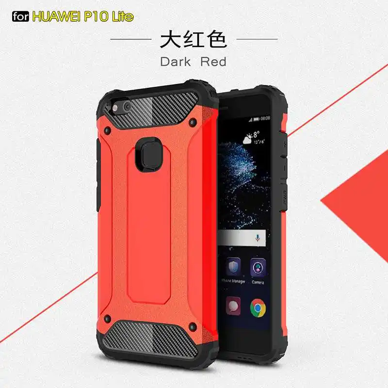 Железная Броня Mokoemi, ударопрочный чехол 5,2 дюйма для huawei P10 Lite, чехол для huawei P10 Lite, чехол для телефона - Цвет: Red