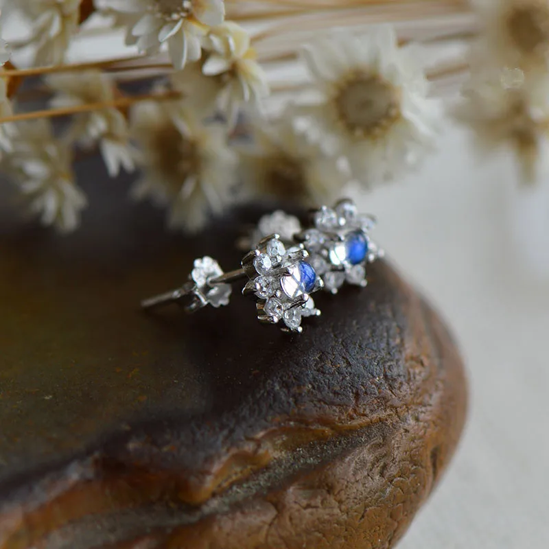 Женские серьги из серебра 925 пробы с натуральным лунным камнем|earrings for|earrings for