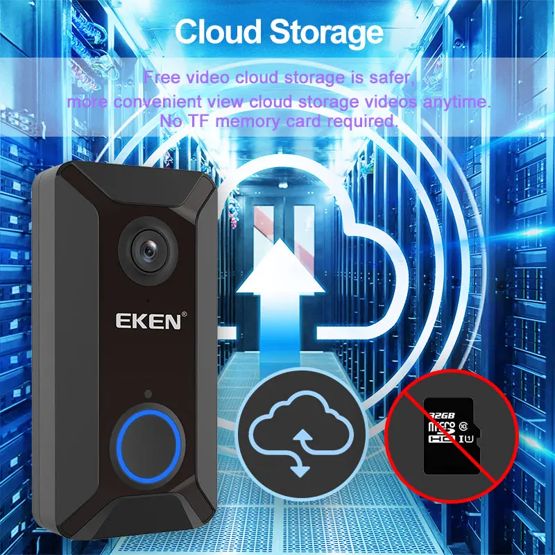 EKEN V6 смарт WiFi видео дверной звонок камера IP дверной звонок беспроводной домашний визуальный домофон приложение управление камера безопасности