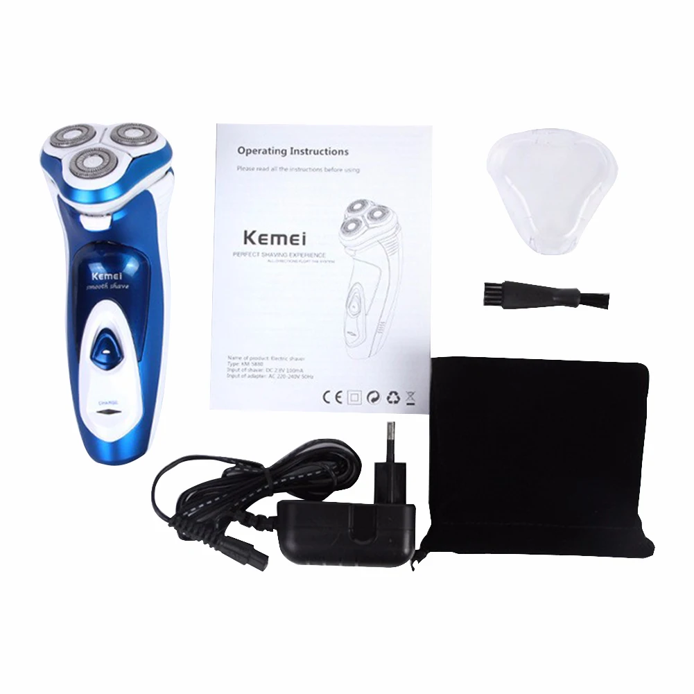 KEMEI KM 5880 перезаряжаемая электробритва с тройным лезвием электрическая бритва для