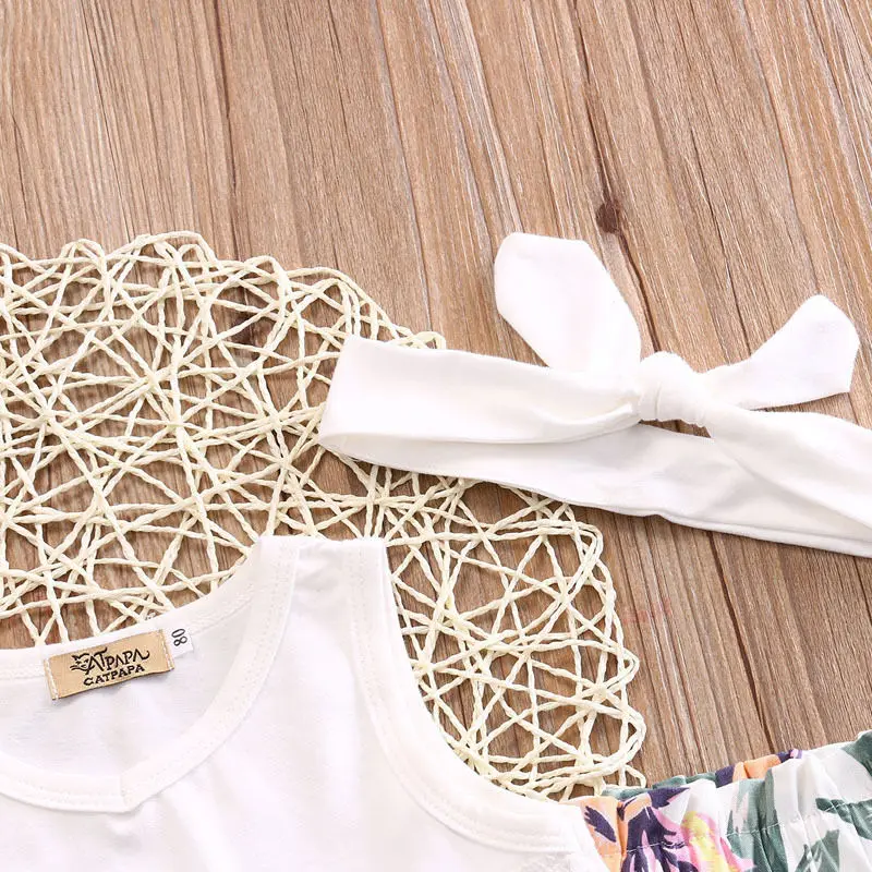 Комплекты из 3 предметов Одежда для новорожденных девочек топы футболки + штаны с