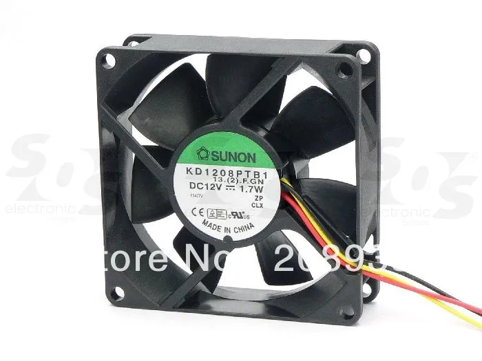 Для вентилятора с двойным шариковым подшипником 8 см SUNON 8025 12V 1 7 W KD1208PTB1 2 провода/3