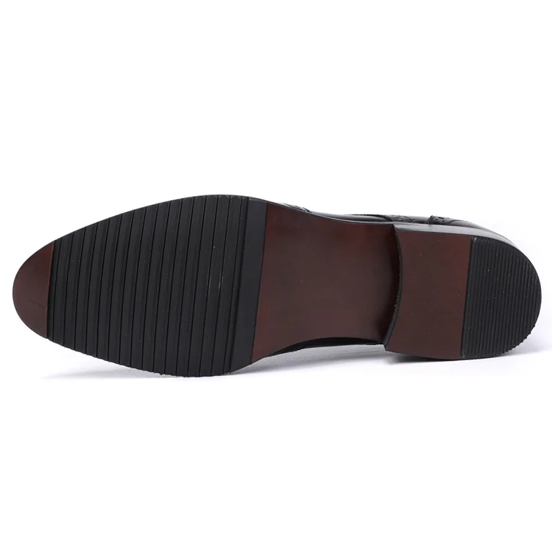 

Luxury Man Formal Dress Carved Shoes Genuine Leather Handmade Wedding Party Oxfords Pointed Toe Wingtip Men's Footwear JS175