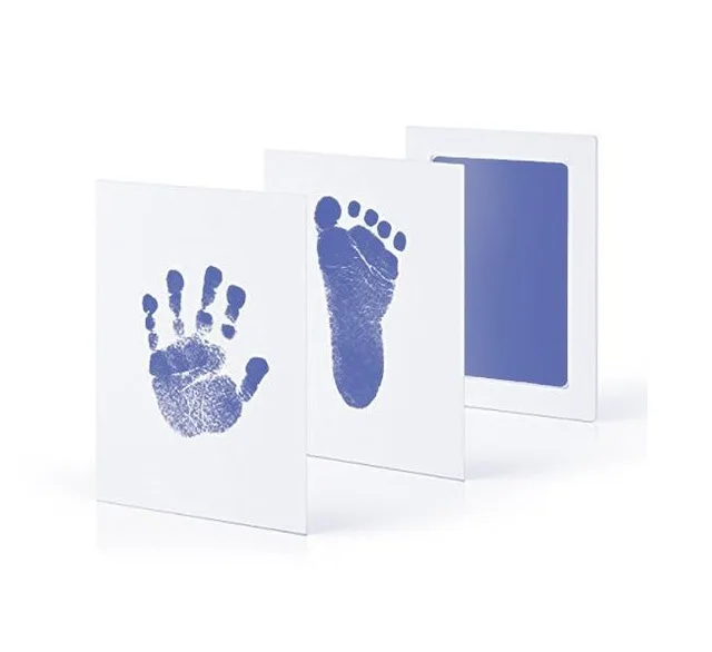 light blue Отпечаток руки ребенка след нетоксичный новорожденный отпечаток руки Inkpad водяной знак Детские сувениры литье глиняные игрушки подарок Детские сувениры - Цвет: light blue