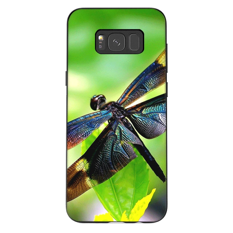 Силиконовый чехол для мобильного телефона с изображением стрекозы Samsung Galaxy A3 A5 A6