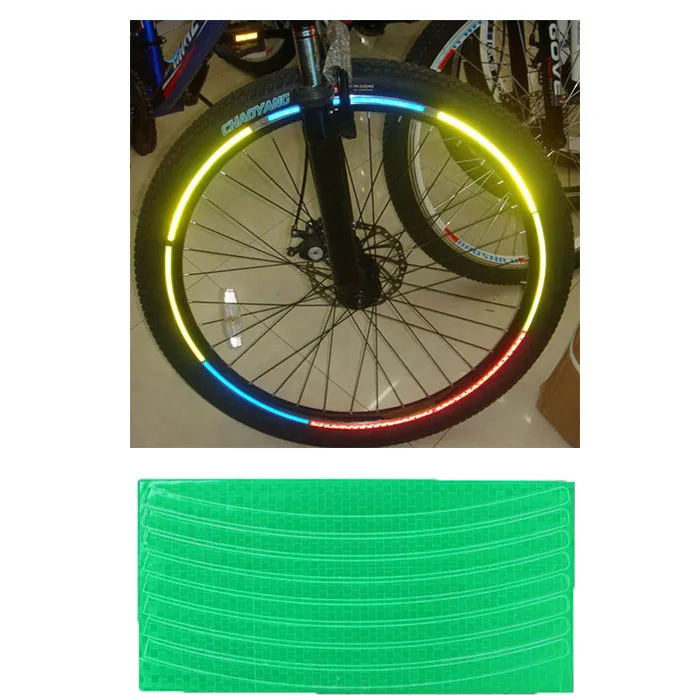 Флуоресцентные светоотражающие наклейки для велосипедов MTB дорожный велосипед наклейки колеса мотоцикла шины светоотражающие наклейки велосипедные наклейки