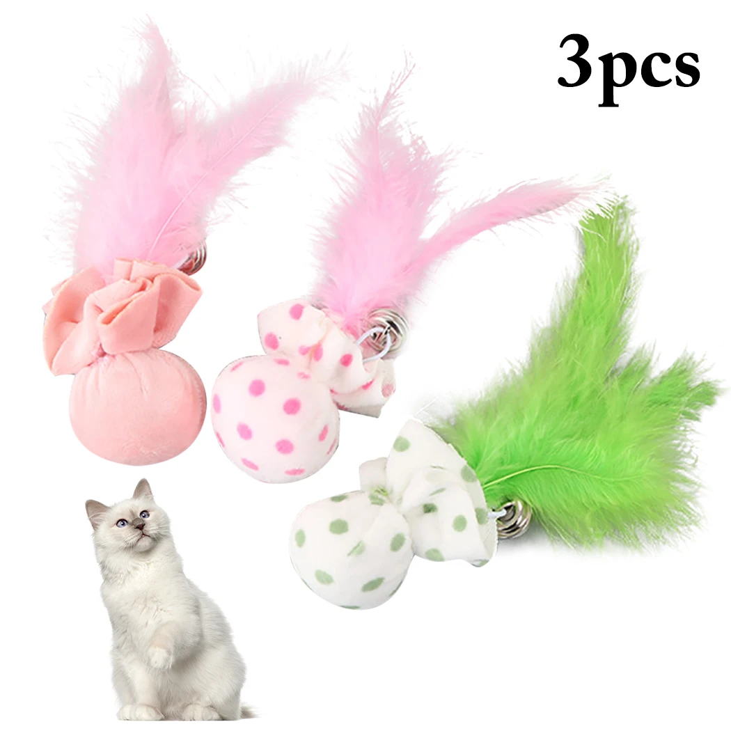 

3 шт., плюшевые игрушки для домашних животных, с перьями