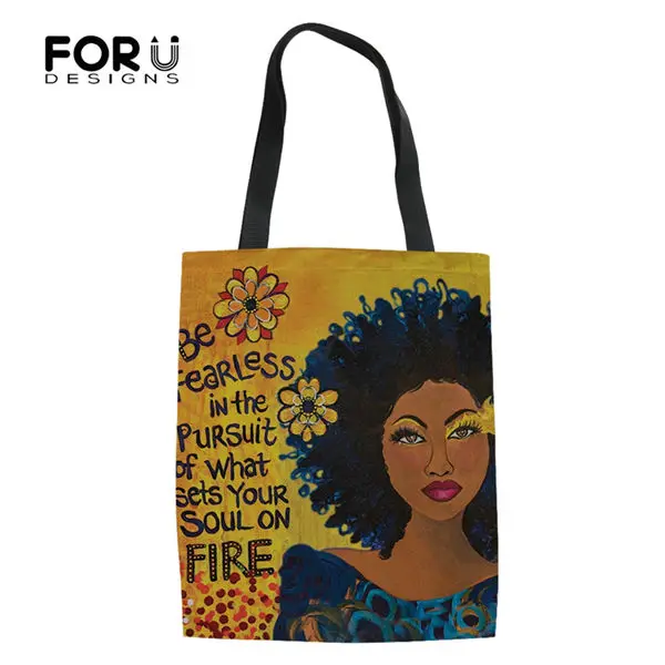 FORUDESIGNS/сумки для девочек в африканском стиле, модные сумки для покупок, сумки для девочек из хлопка и льна, женские сумки, крутой холст - Цвет: CDWX981Z22