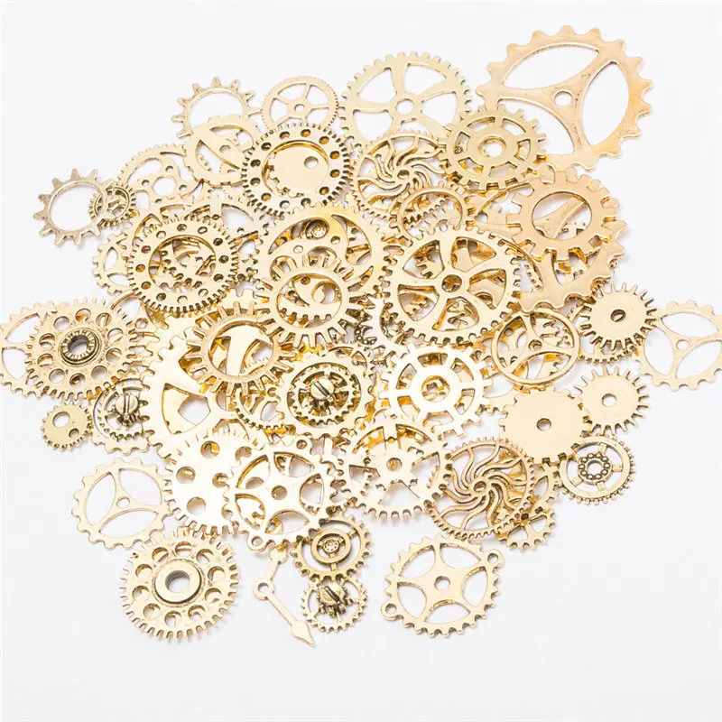 antique gold 100 г/лот DIY Изготовление ювелирных изделий винтажные металлические Смешанные передачи подвески-шестерни в стиле стимпанк Подвески Бронзовый браслет аксессуары - Окраска металла: antique gold