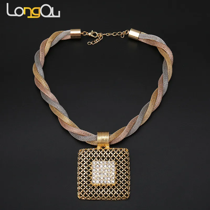 Longqu Дубай комплект ювелирных украшений золотистого цвета большой дизайн