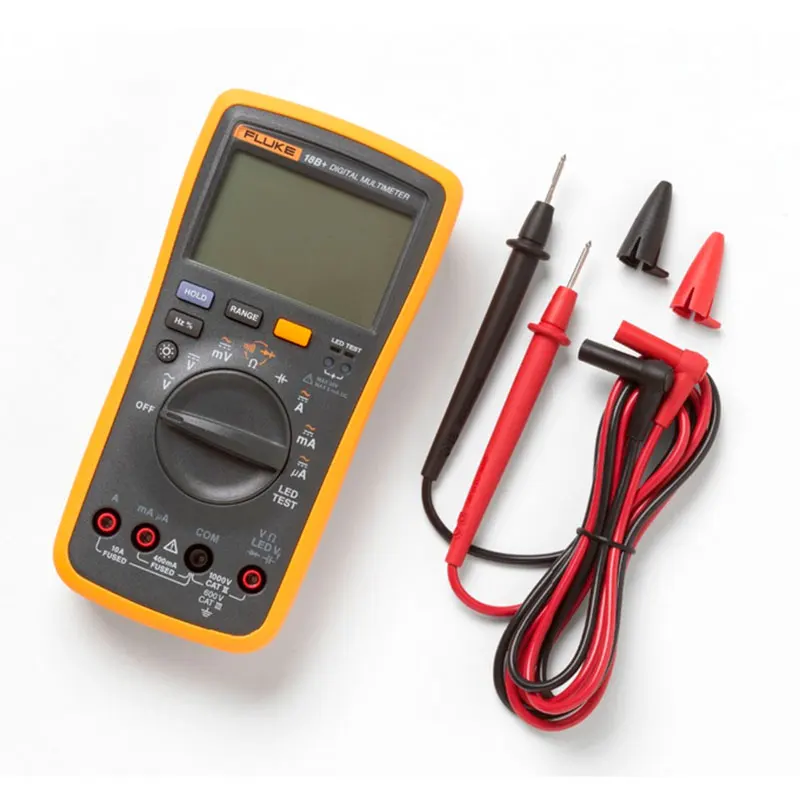 

Fluke Tester Multimeter Digital Multimeter Profissional 18B+ Portable Handheld Digital Tester for AC/DC DMM with LED Test Leads