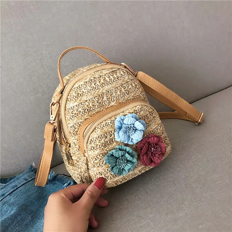 Новая женская сумка маленькая дорожная соломенная ручной работы из ротанга
