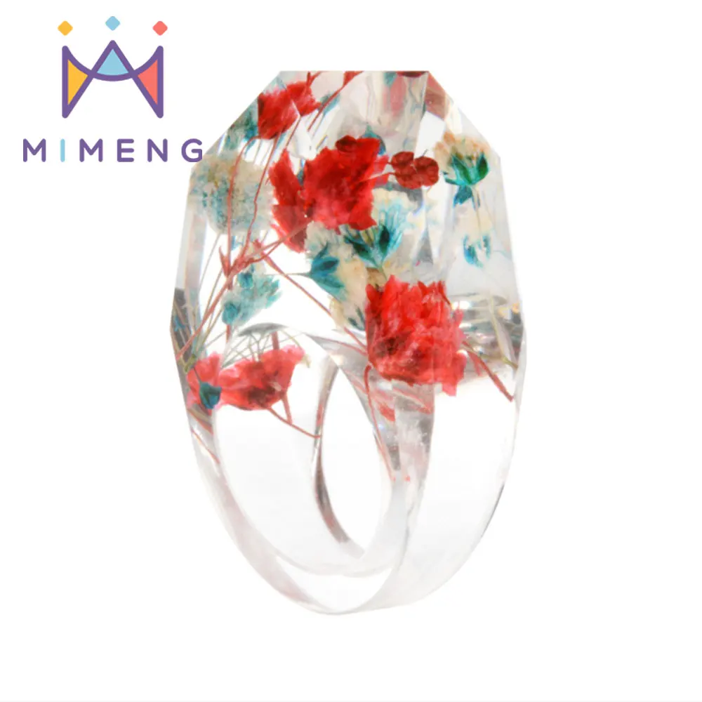 Прозрачный белый Смола Красный сухой цветы дизайн ручной работы каучуковый
