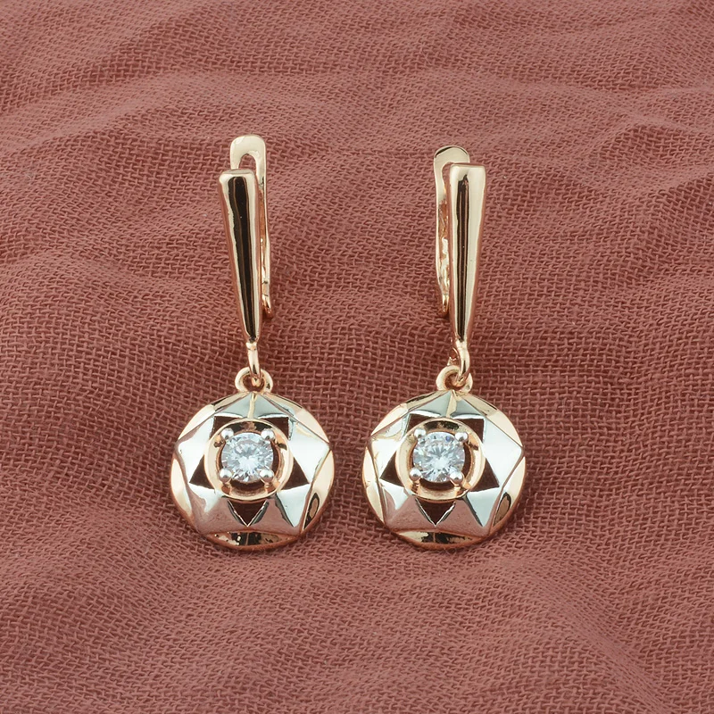 Женские серьги капельки из белого кубического циркония FJ 2|Серьги-подвески| |