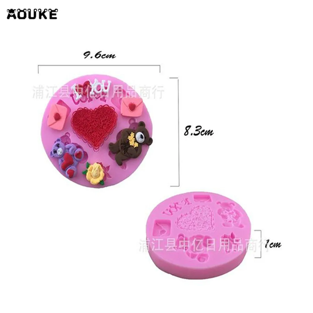 DIY инструменты украшения торта любовь куклы медведь Конверт Форма цветы