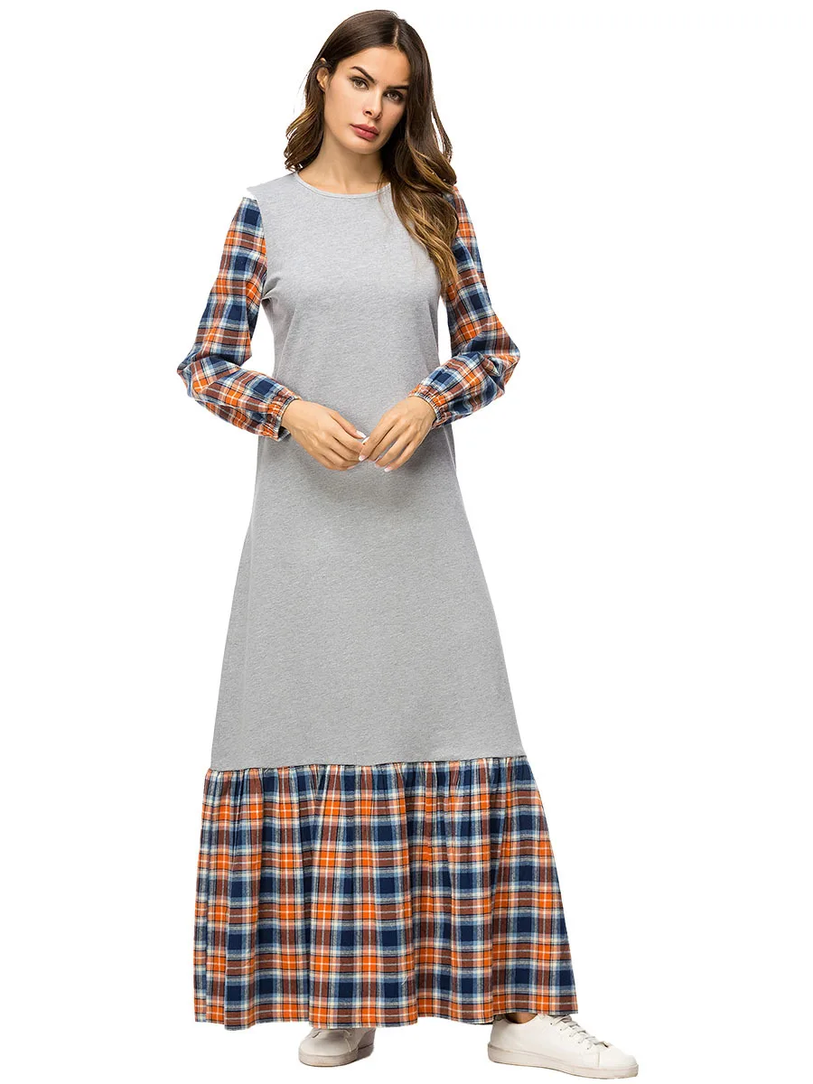 Повседневная мусульманская Свободная юбка в арабском стиле, длинное кимоно, мусульманское платье, одежда для исламских мусульман