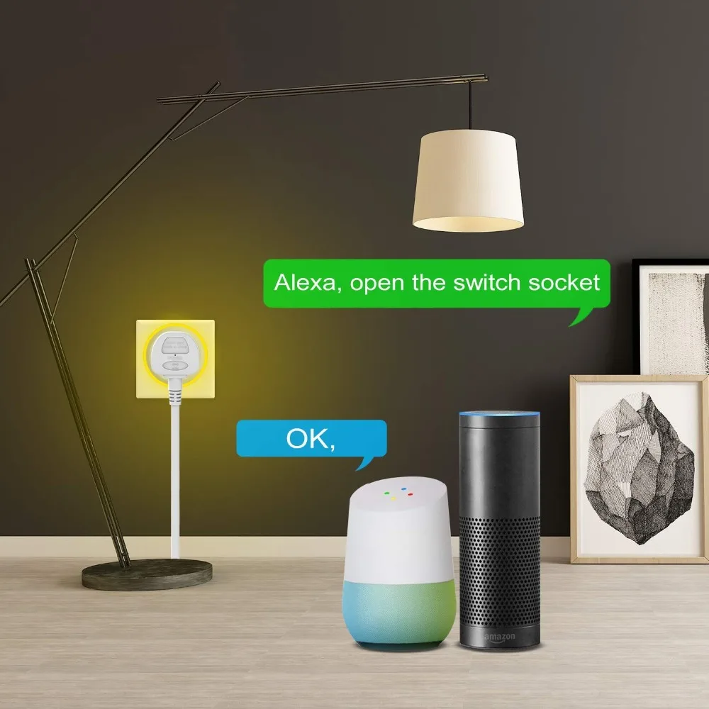 Смарт разъем Wi Fi Управление розетка Великобритания США ЕС 10A RGB таймер со