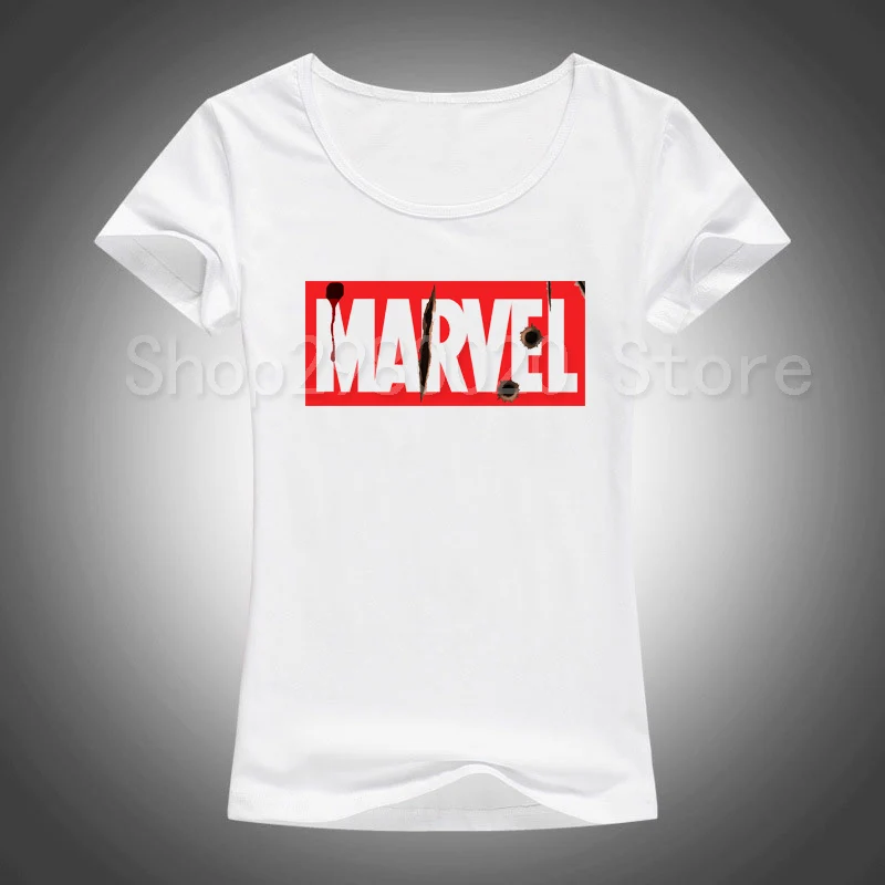 Модная женская футболка с коротким рукавом Marvel принтом черной Пантеры круглым