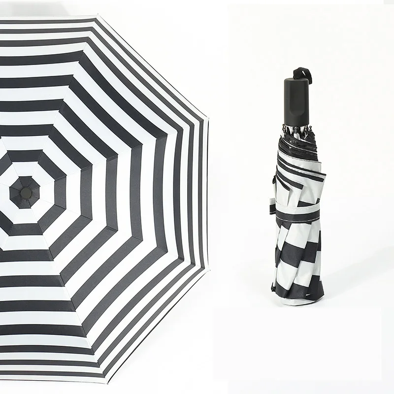 Korean Creative Navy Stripes Parasol Automatic Umbrella Sun Ultraviolet-proof | Дом и сад