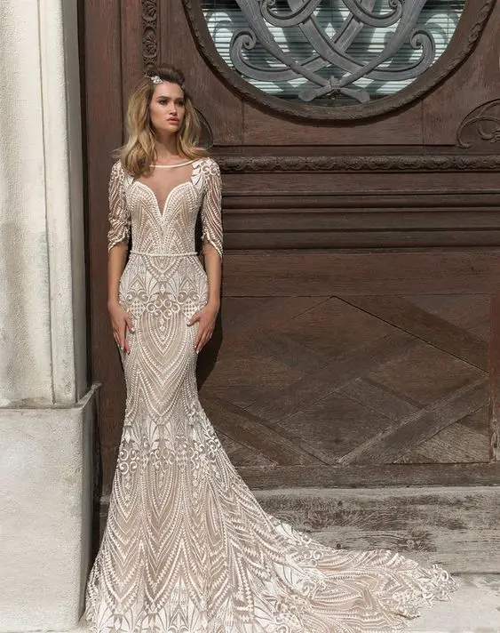 2019 Eslieb свадебное платье высокого качества vestito da Bride с вышивкой в виде сердца