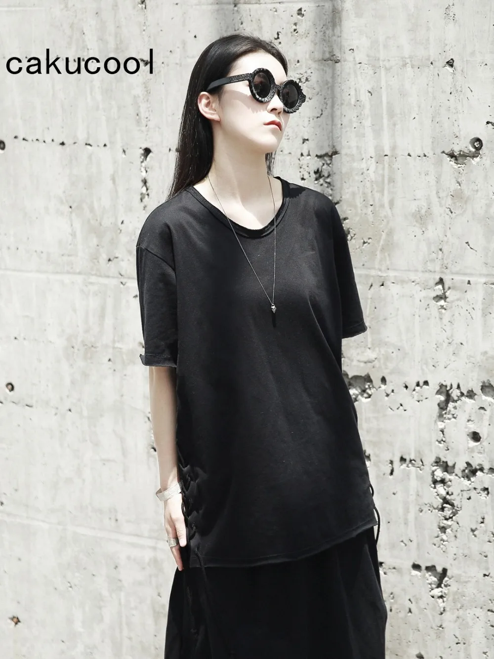 Cakucool новые летние топы для Для женщин Harajuku Готический короткий рукав Футболка