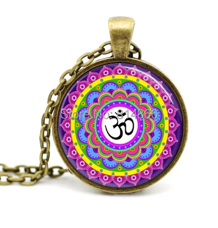 ( Купить 3 получить 1 ) йога ювелирного ом символ лотос мандала аум дзен стеклянный