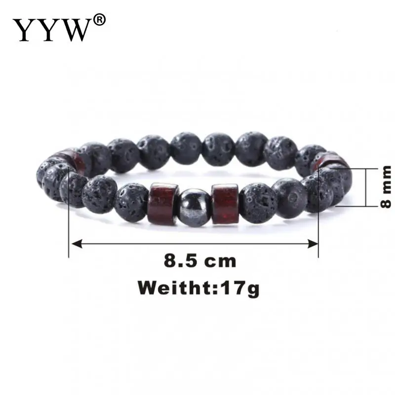 

10pcs 2019 Lava Stone Bracelets For Men Energy Bracelet Artificial Volcanic Stone Bracelet Donut Unisex Black Jewelry Fashion