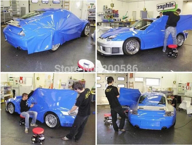 Блестящая Виниловая пленка для отделки автомобиля синяя глянцевая наклейка