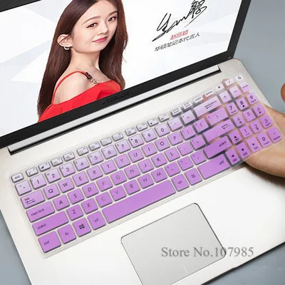 GradualPurple Для ASUS VivoBook 15 N580gd N580v NX580 R560UD R560U R560 15 15,6 дюйма силиконовая клавиатура для ноутбука кожного покрова защитная пленка - Цвет: GradualPurple