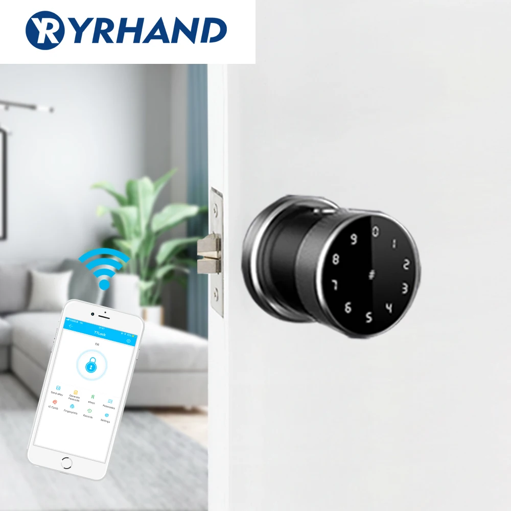 Цинковый сплав приложение биометрический дверной замок отпечатков пальцев wifi