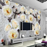 beibehang flowers with branches papel de paede 3d large mural wallpaper tv background scenery tv sofa bed wall papers home decor