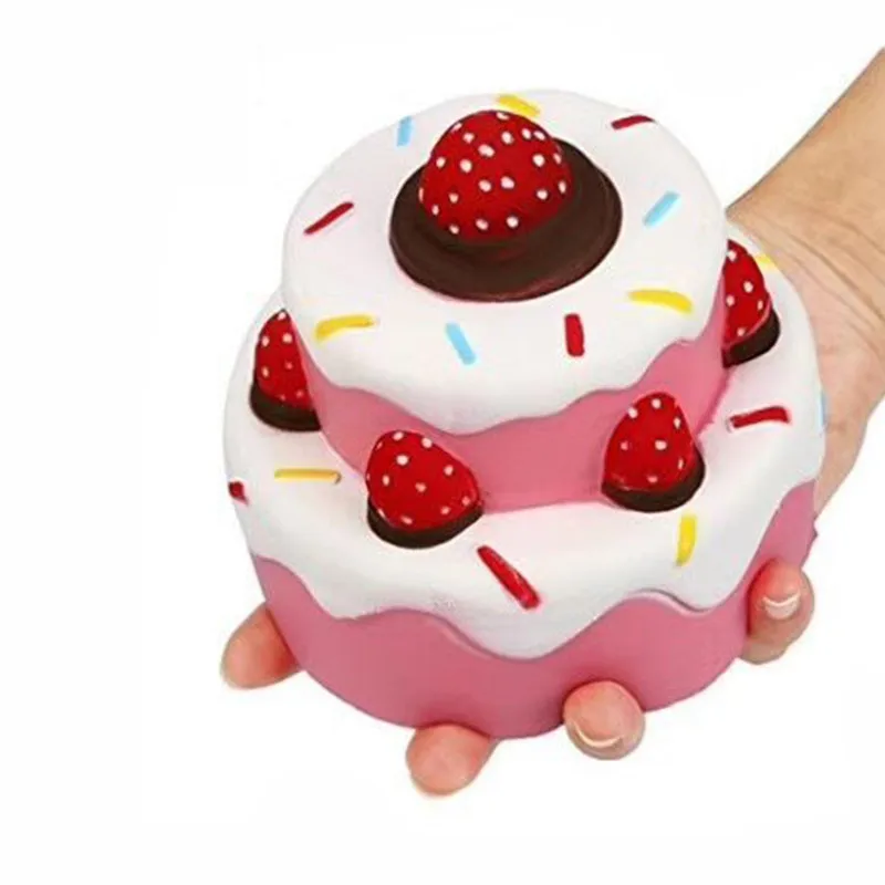 Сладкая игрушка Mochi Squishy Jumbo клубничный торт Ароматизированная очень медленно