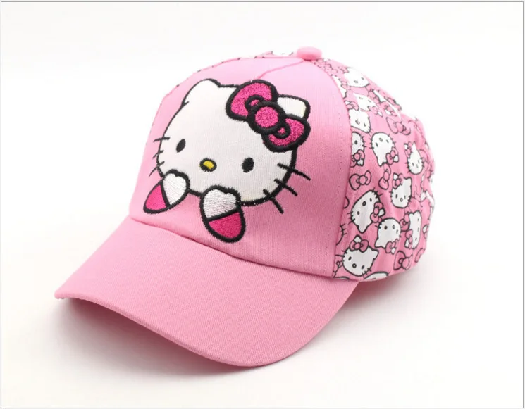 100% хлопок мультфильм рисунок Hello Kitty детей Кепки s Спорт Бейсбол солнце Snapback Шапки