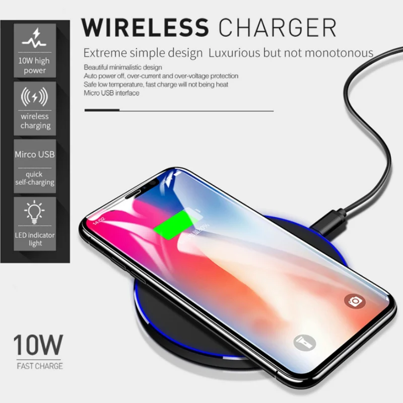 Зарядное устройство Qi Беспроводное зарядное для Xiaomi mi 9 Samsung S9 S8 Note 8 S7 iPhone X XR XS Max